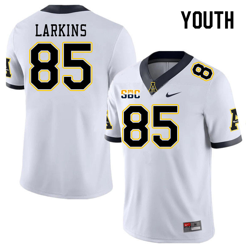 Youth #85 David Larkins Appalachian State Mountaineers College Football Jerseys Stitched Sale-White - Click Image to Close